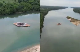 Balsa encalha no Rio Tocantins e deixa motoristas ilhados por mais de 18 horas
