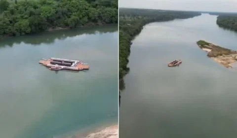 Balsa encalha no Rio Tocantins e deixa motoristas ilhados por mais de 18 horas