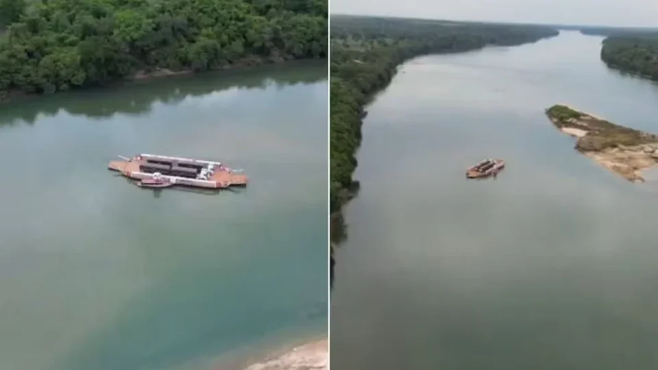 Balsa encalha no Rio Tocantins e deixa motoristas ilhados por mais de 18 horas