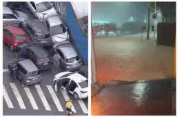 VÍDEO: Carros são arrastados por enxurrada na Zona Sul de SP