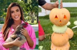Nicole Bahls revela motivo inusitado para festa de Halloween das galinhas