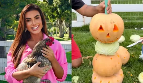 Nicole Bahls revela motivo inusitado para festa de Halloween das galinhas