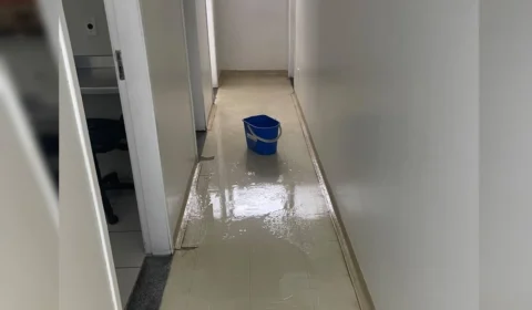 Chuva provoca alagamentos no Hospital de Base e atinge áreas de oncologia e radioterapia