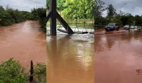 Rio Apa sobe 5 metros após chuva de 300 mm e famílias deixam casas em MS