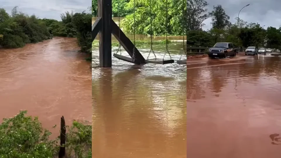 Rio Apa sobe 5 metros após chuva de 300 mm e famílias deixam casas em MS