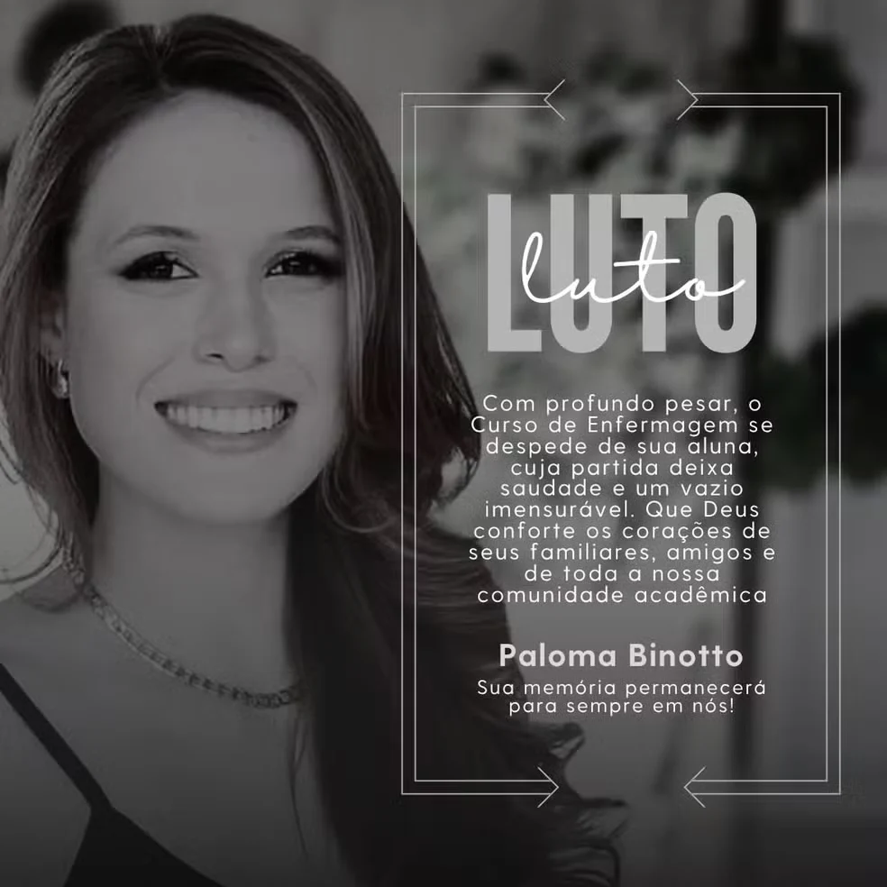A expectativa era que Paloma concluísse a graduação em dezembro de 2026, encerrando uma etapa importante de sua formação profissional.