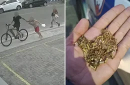 VÍDEO: idosa é derrubada durante furto de cordão de ouro
