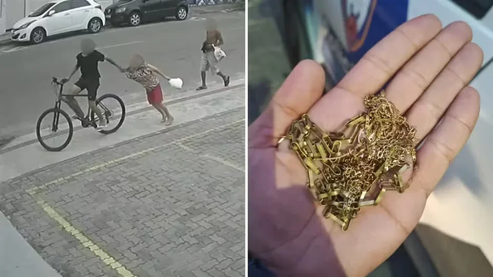 VÍDEO: idosa é derrubada durante furto de cordão de ouro