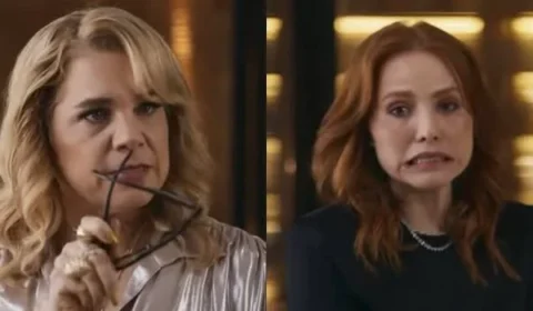 Isabel Teixeira e Letícia Colin caem na risada em cena de ‘Quem Ama Cuida’ e público flagra possível improviso