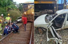 Colisão entre trem e carro deixa um morto e um ferido na Zona da Mata