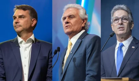 Sem Lula no palco, Flávio Bolsonaro disputa debate contra Caiado, Zema e Cury nesta quinta