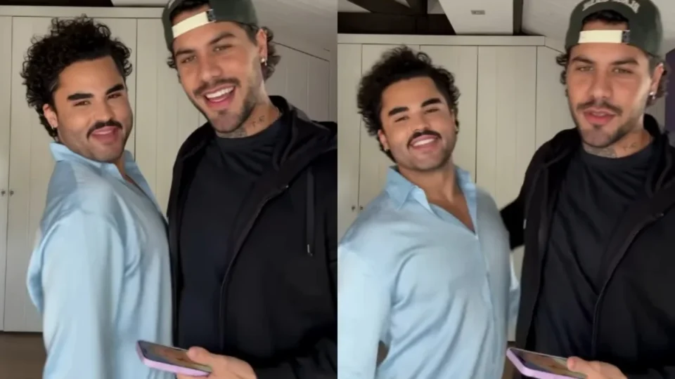 Zé Felipe e Lucas Guedez reagem a vídeo de inteligência artificial que os mostra como casal